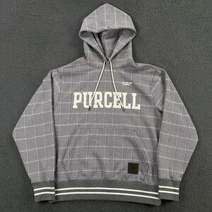 Converse Jack Purcell Todd Snyder Hoodie Mens Small Gray Plaid Pullover